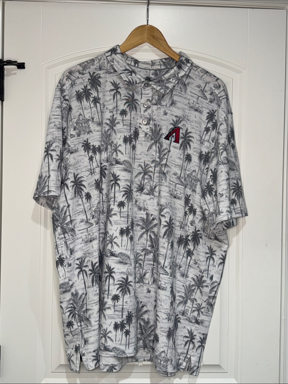 Tommy Bahama Arizona Diamondbacks Gray Palm-Print Polo